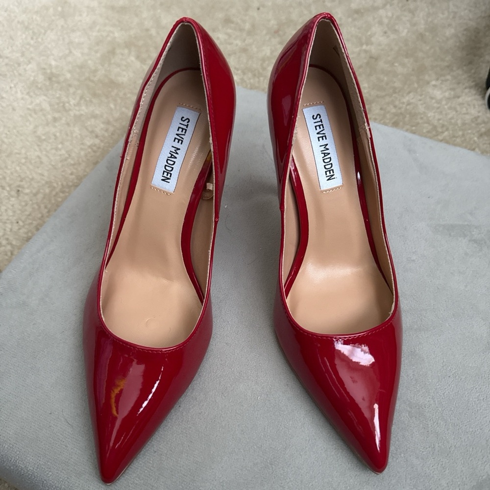 Steve Madden Glossy Red Heels